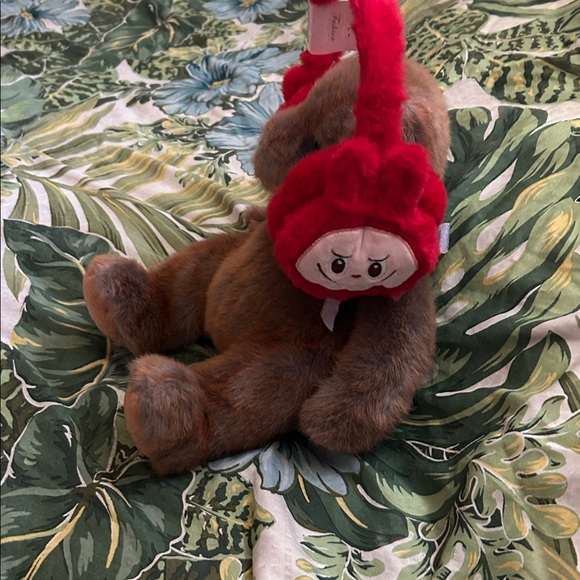 Red Plush Ear Muffs - Picture 2 of 7